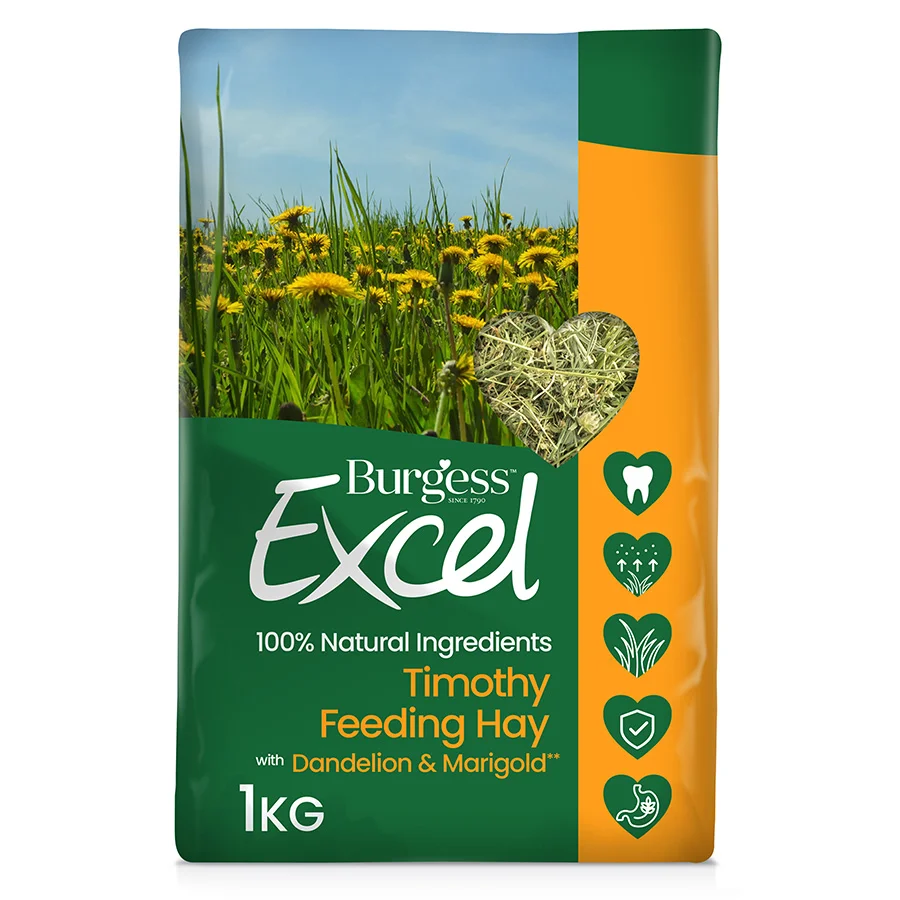 Proven Burgess Excel Timothy Feeding Hay Dandelion Marigold 1kg Fine Crafted