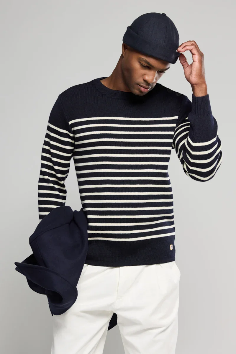 Next-Generation Pull marin rayé Molène – laine Environmentally Friendly