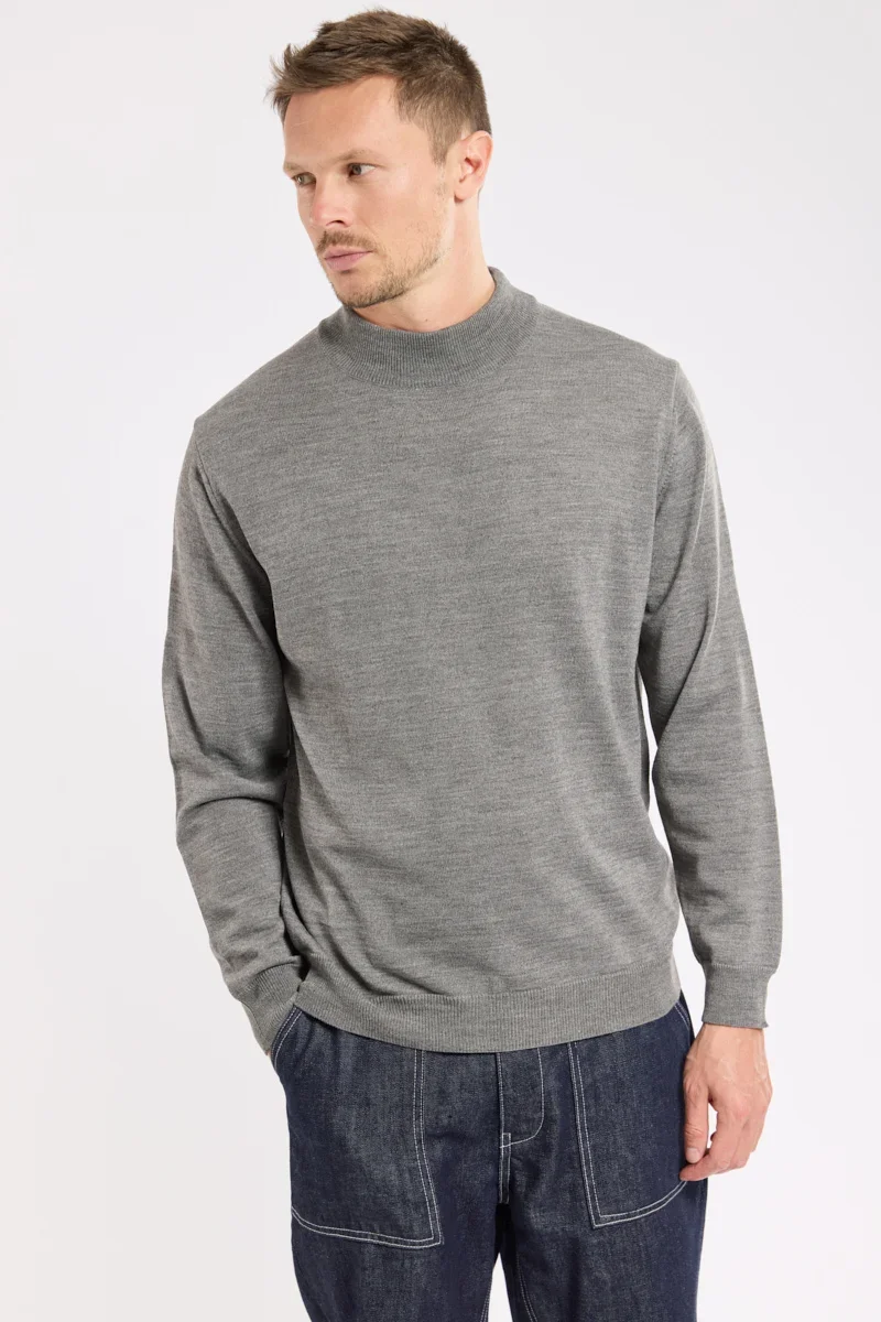 Sustainable Pull col montant – laine mérinos et acrylique Outstanding