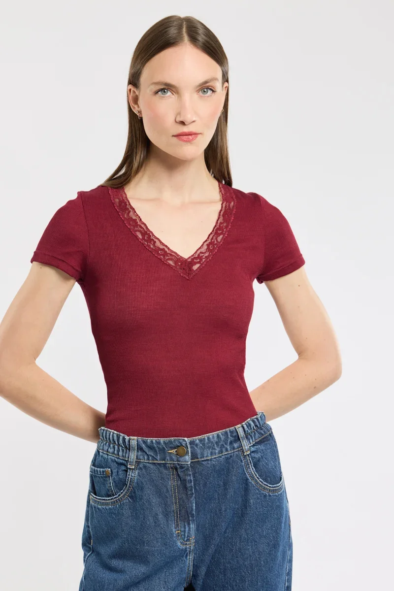 Advanced T-shirt manches courtes – laine et soie Fashionable