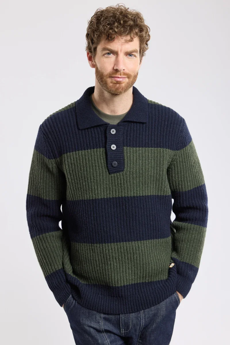 Superior Jumper with polo collar – wool User-Friendly