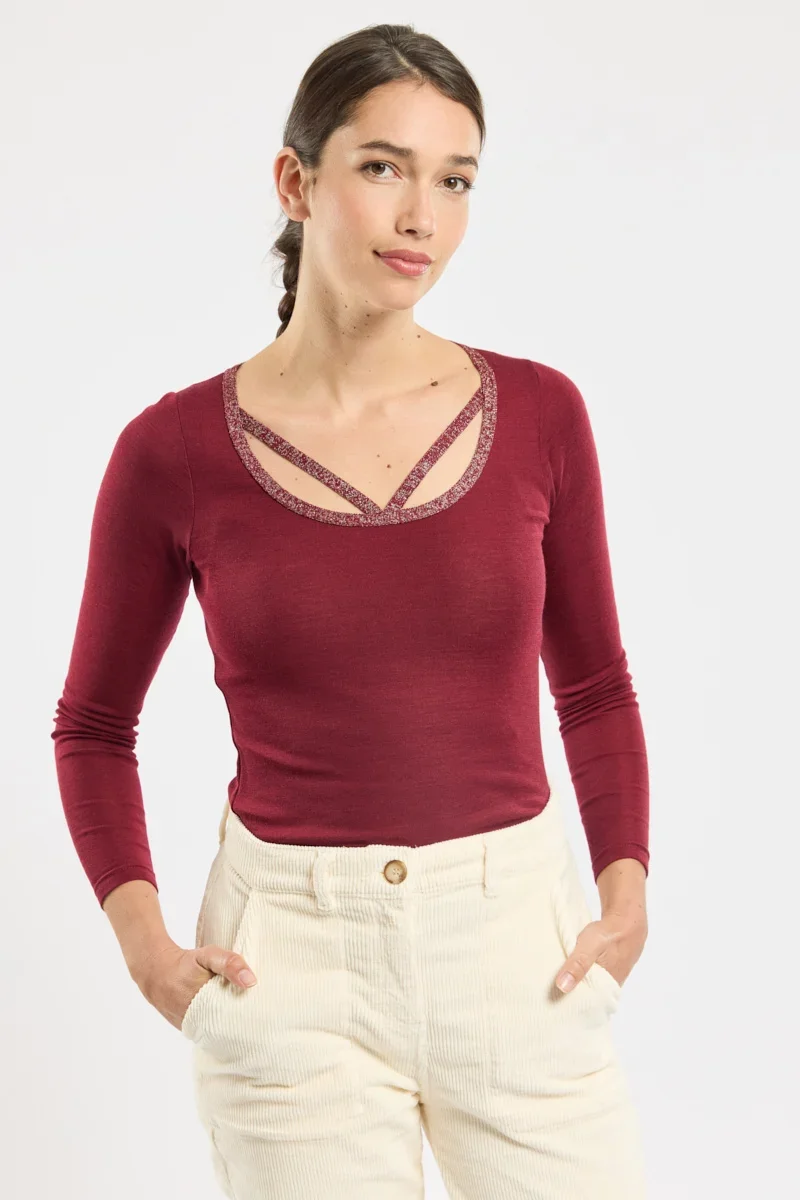Luxury Long sleeved t-shirt – wool and silk Exceptional