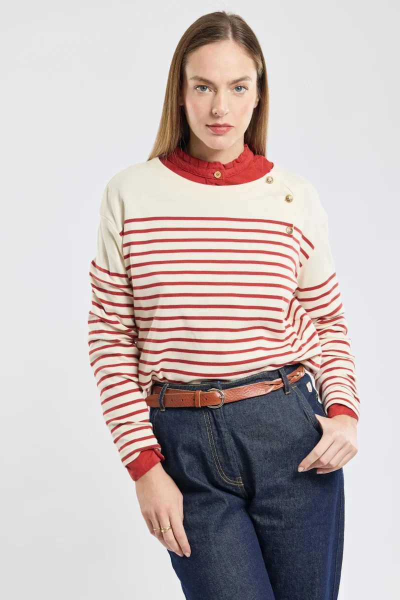 Soft Marinière col boutonné – coton épais Innovative
