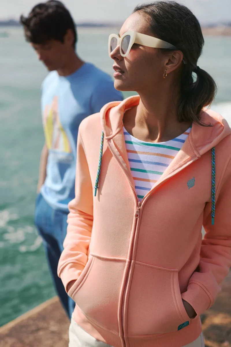Exclusive Screen-printed zip-up sweatshirt – cotton Functional