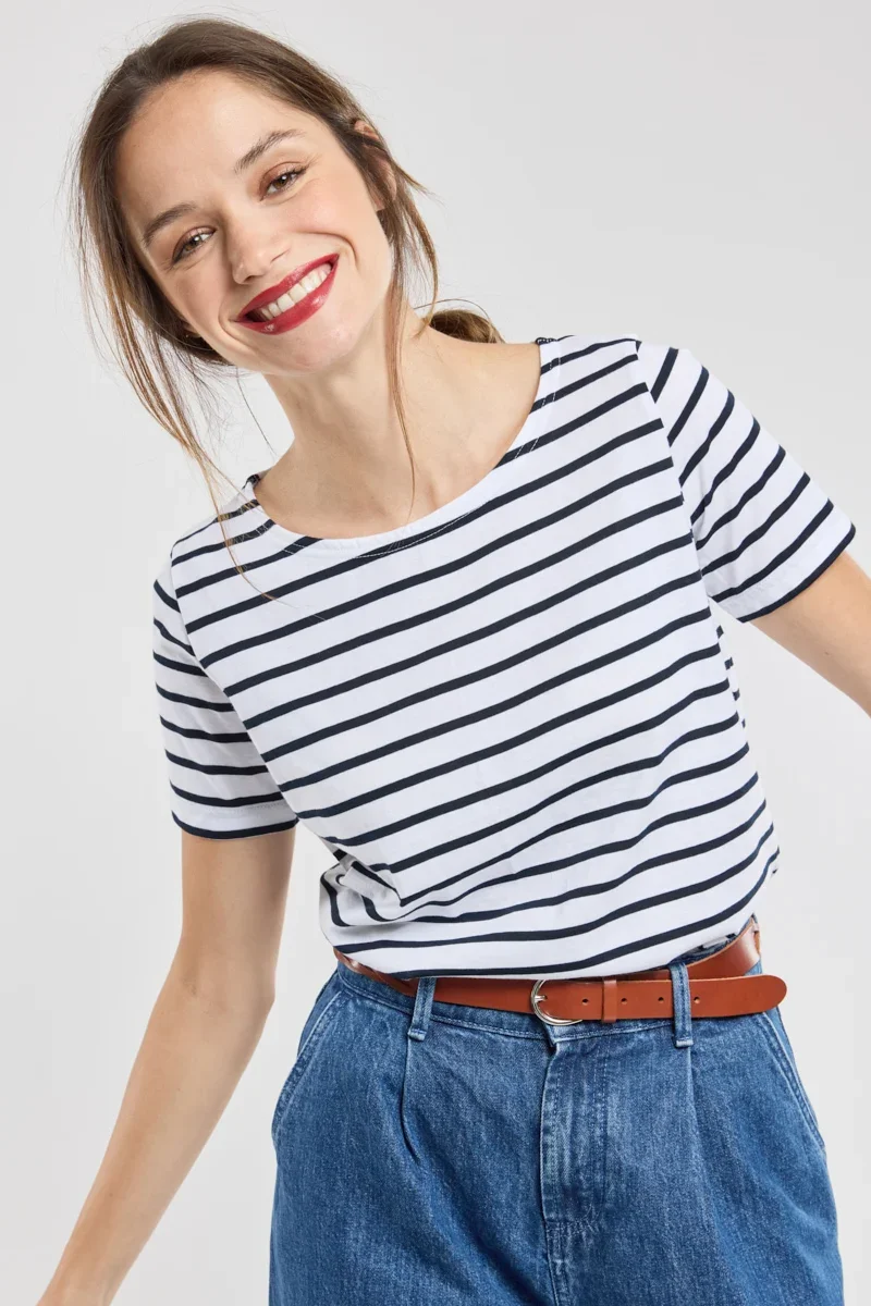 Next-Generation Short-sleeved Breton striped shirt – lightweight cotton Flexible