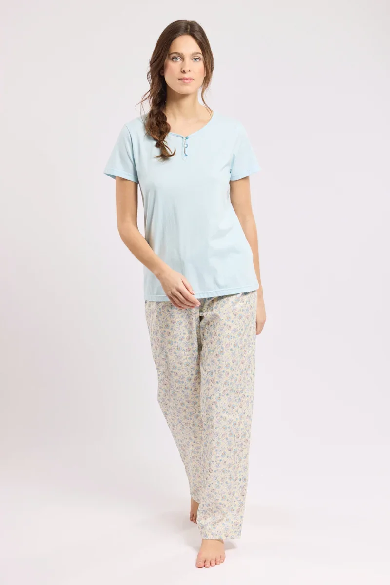 Solid Floral pyjamas – lightweight cotton Outstanding