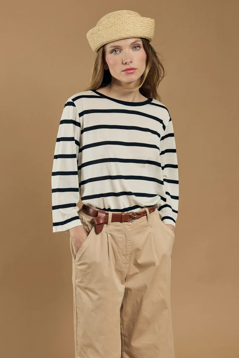Crafted Breton striped shirt – silk Convenient