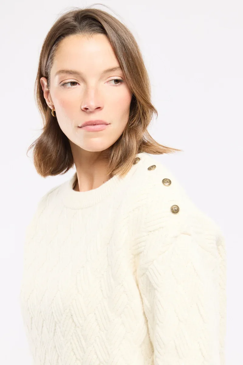 Environmentally Friendly Gold button Deauville sweater – wool Official