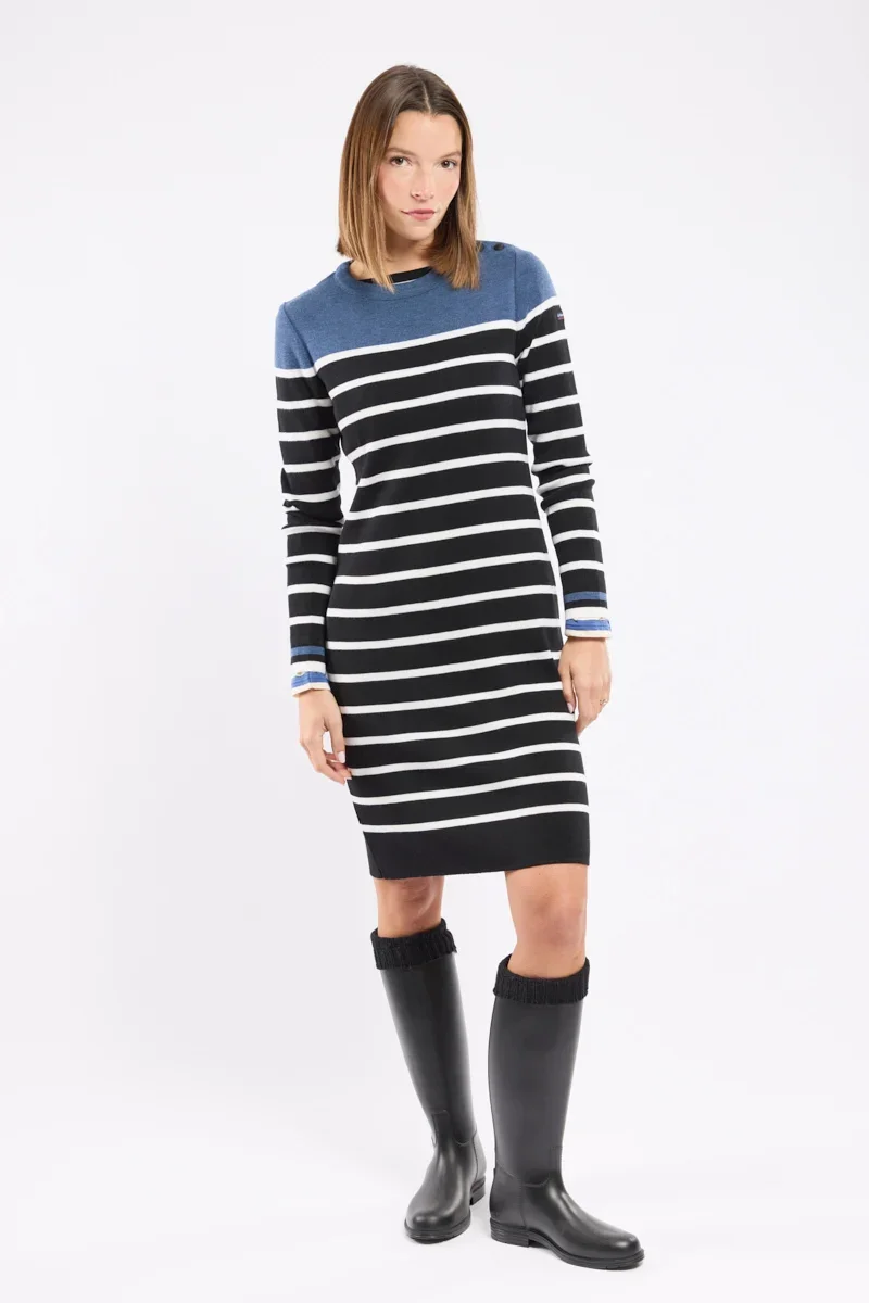 Pure Striped sweater dress – merino wool Lightweight