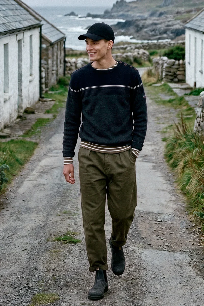 Refined Micro-stripe sailor sweater – wool Prestigious