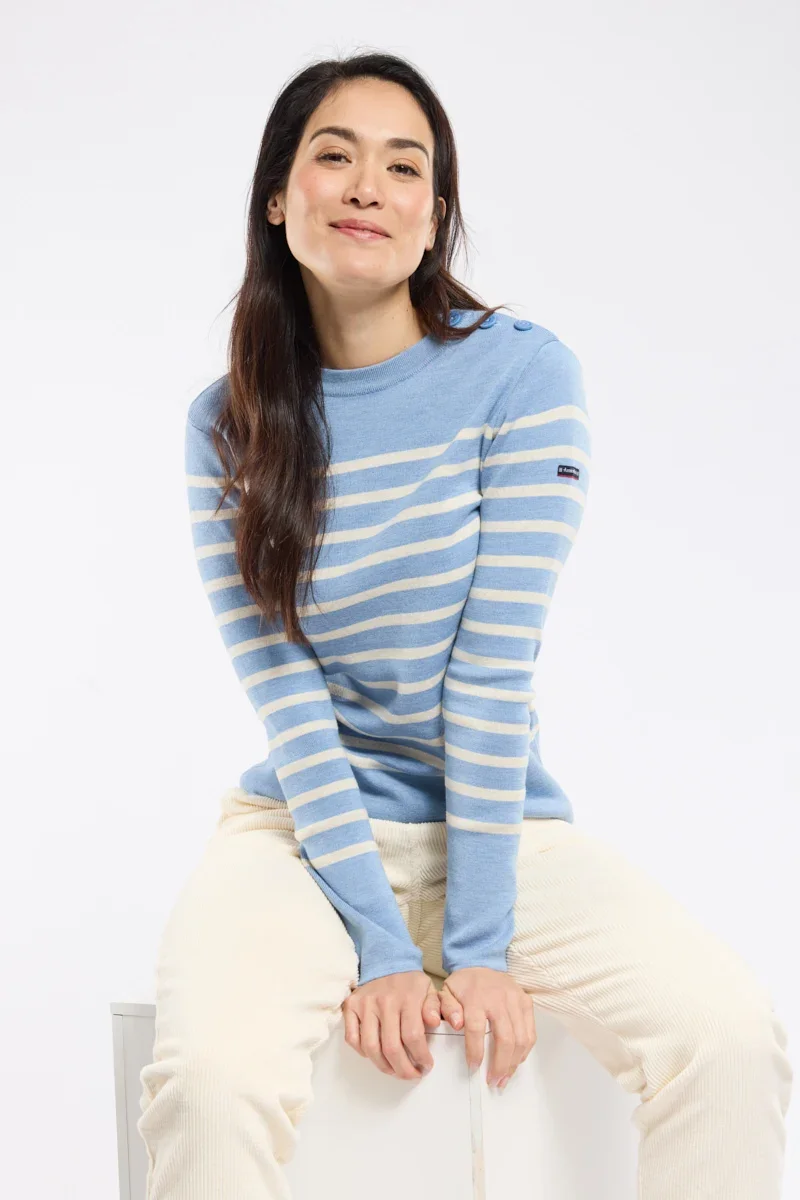 Quality Pull marin rayé – laine et acrylique Long-Lasting