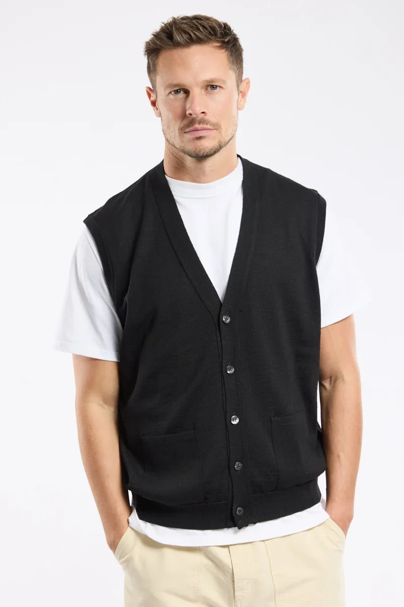 Recyclable Cardigan sans manche – laine mérinos Reusable