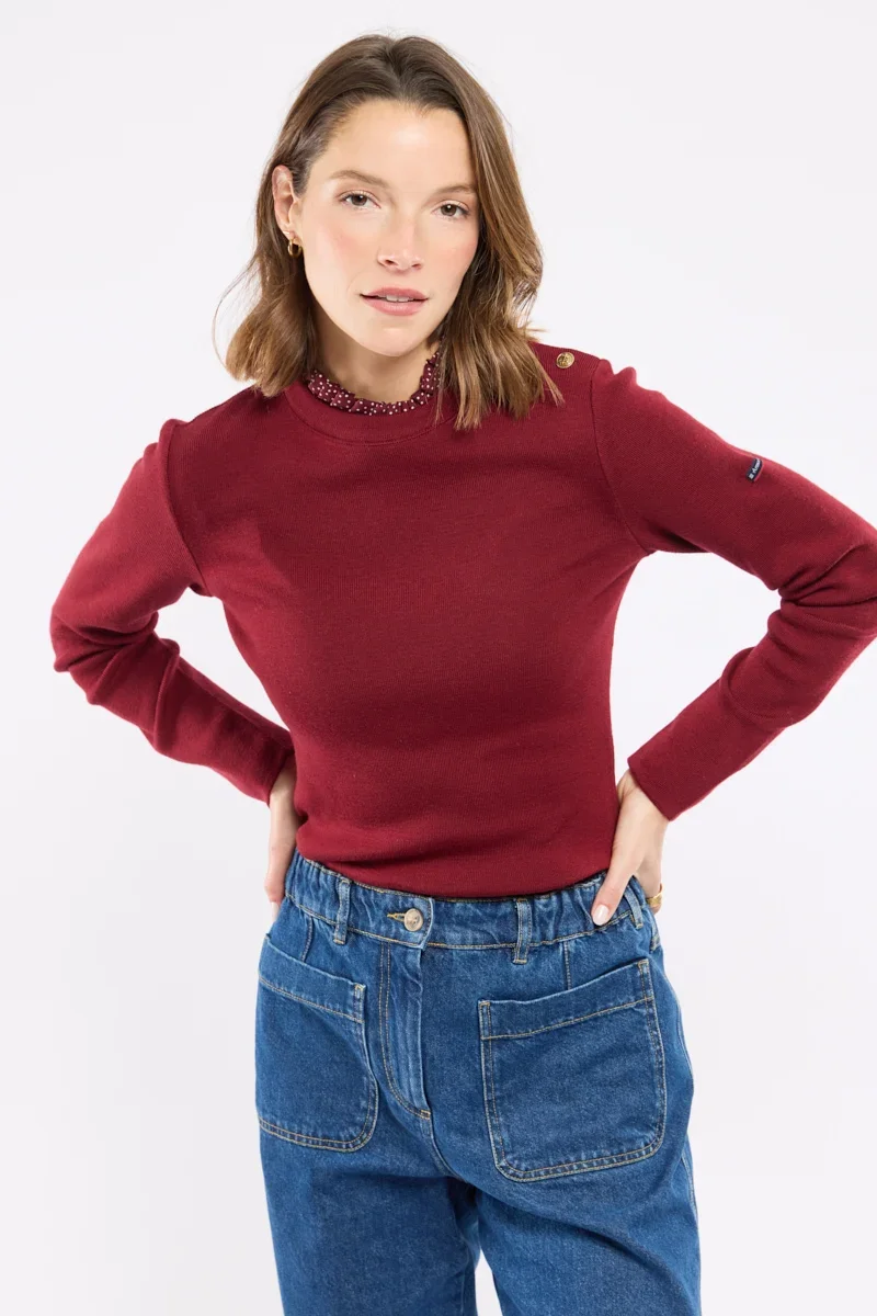 Safe Pull col imprimé – laine Natural