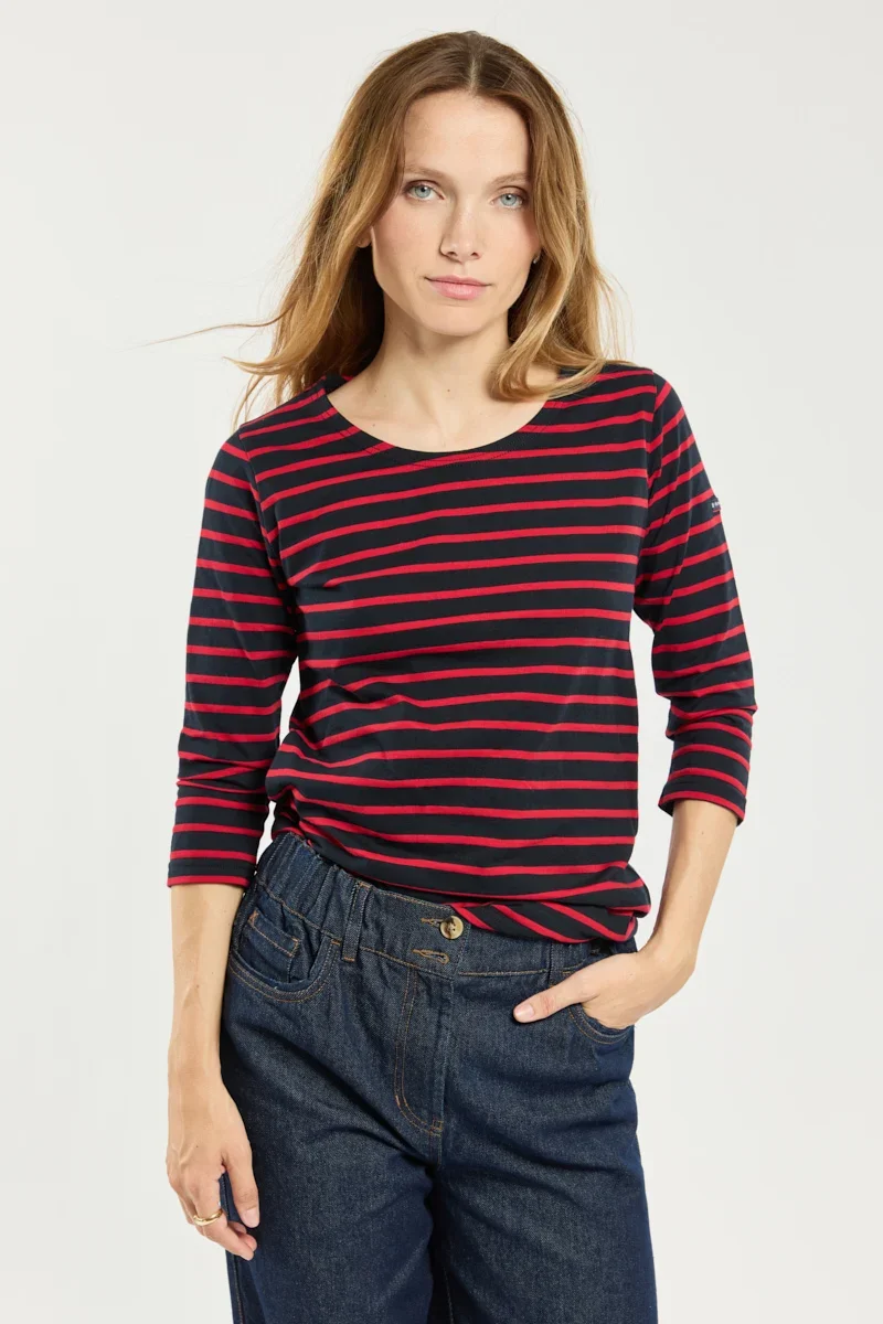Lightweight Marinière manches 3 4 – coton léger Top-Quality