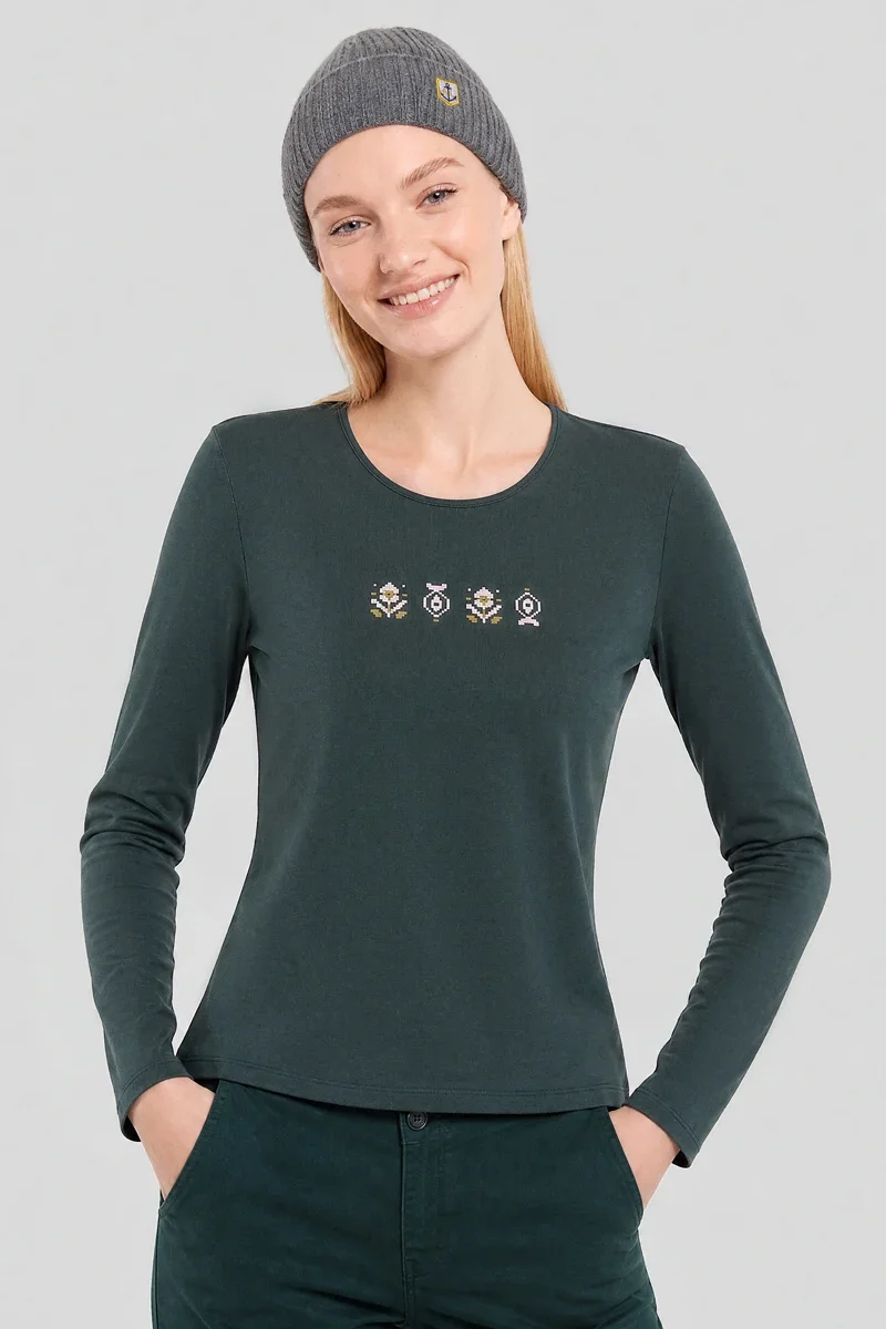 Green T-shirt manches longues – coton léger Expertly Made