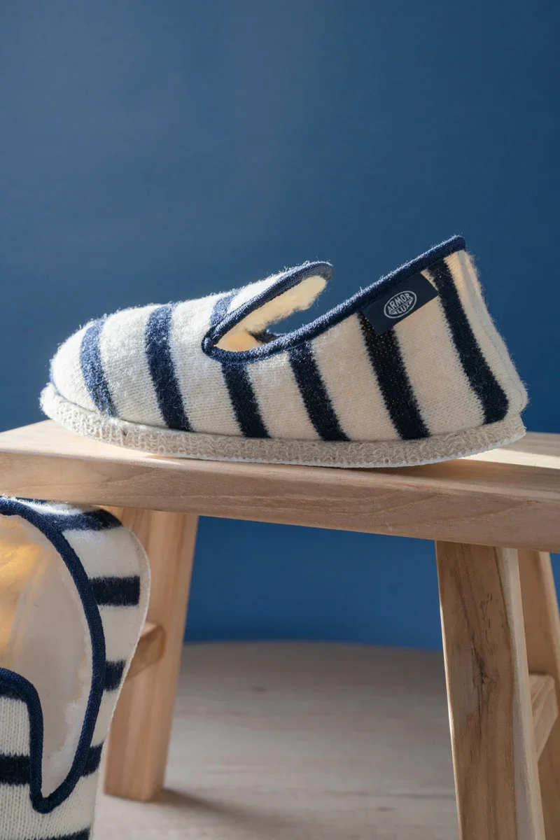 Innovative Striped slippers size 44 to 48 – wool Safe