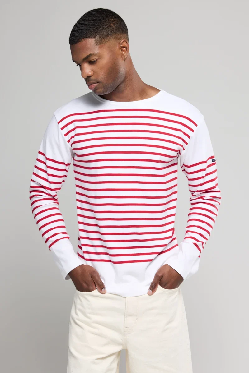 Premium Material Breton striped shirt – thick cotton Safe