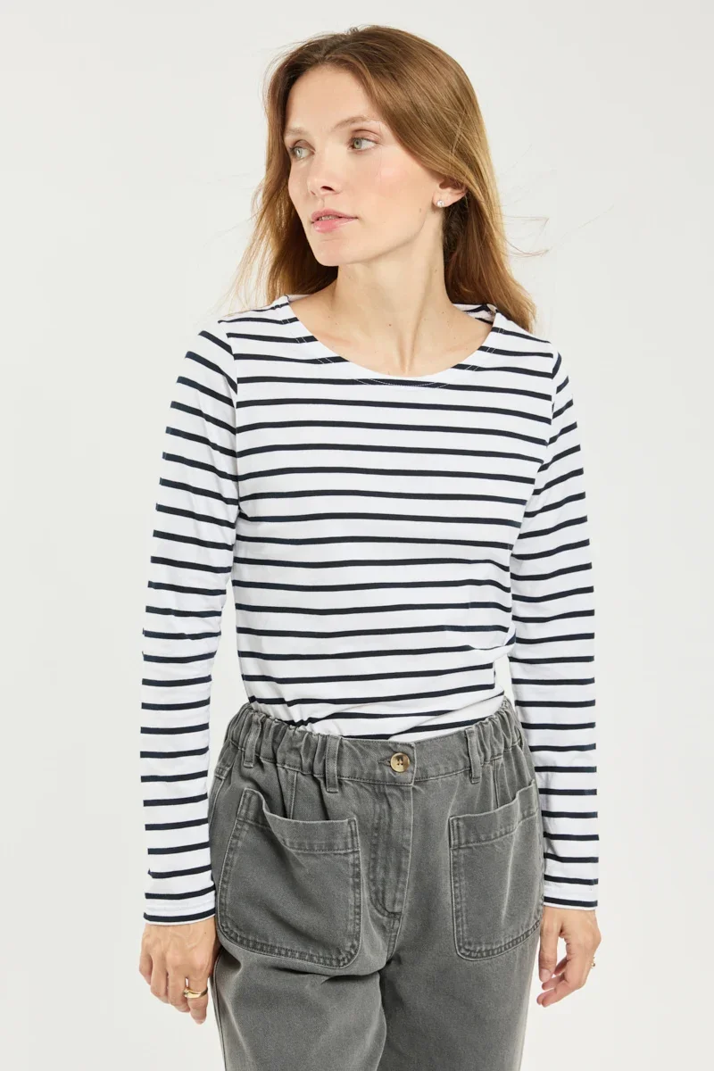 Easy-to-Use Breton striped shirt – jersey cotton Long-Lasting