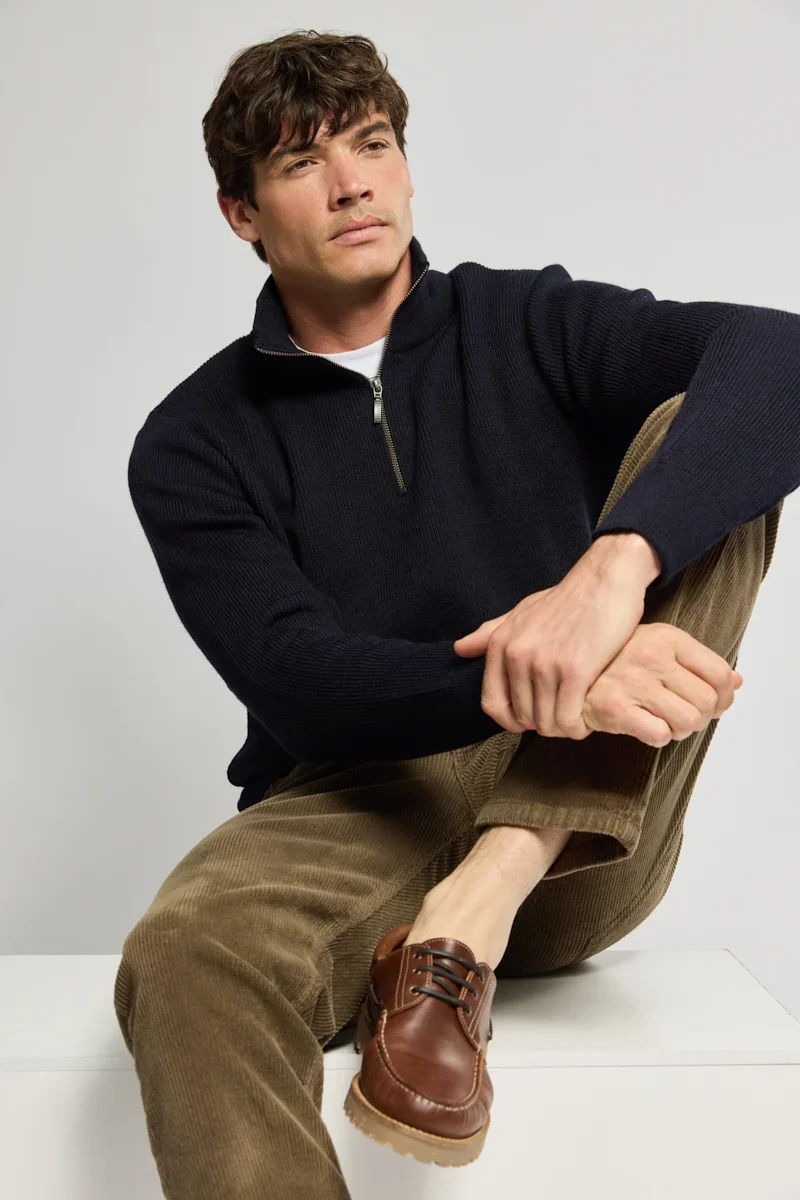 Outstanding Half zip sweater Châteaulin- wool Expertly Made
