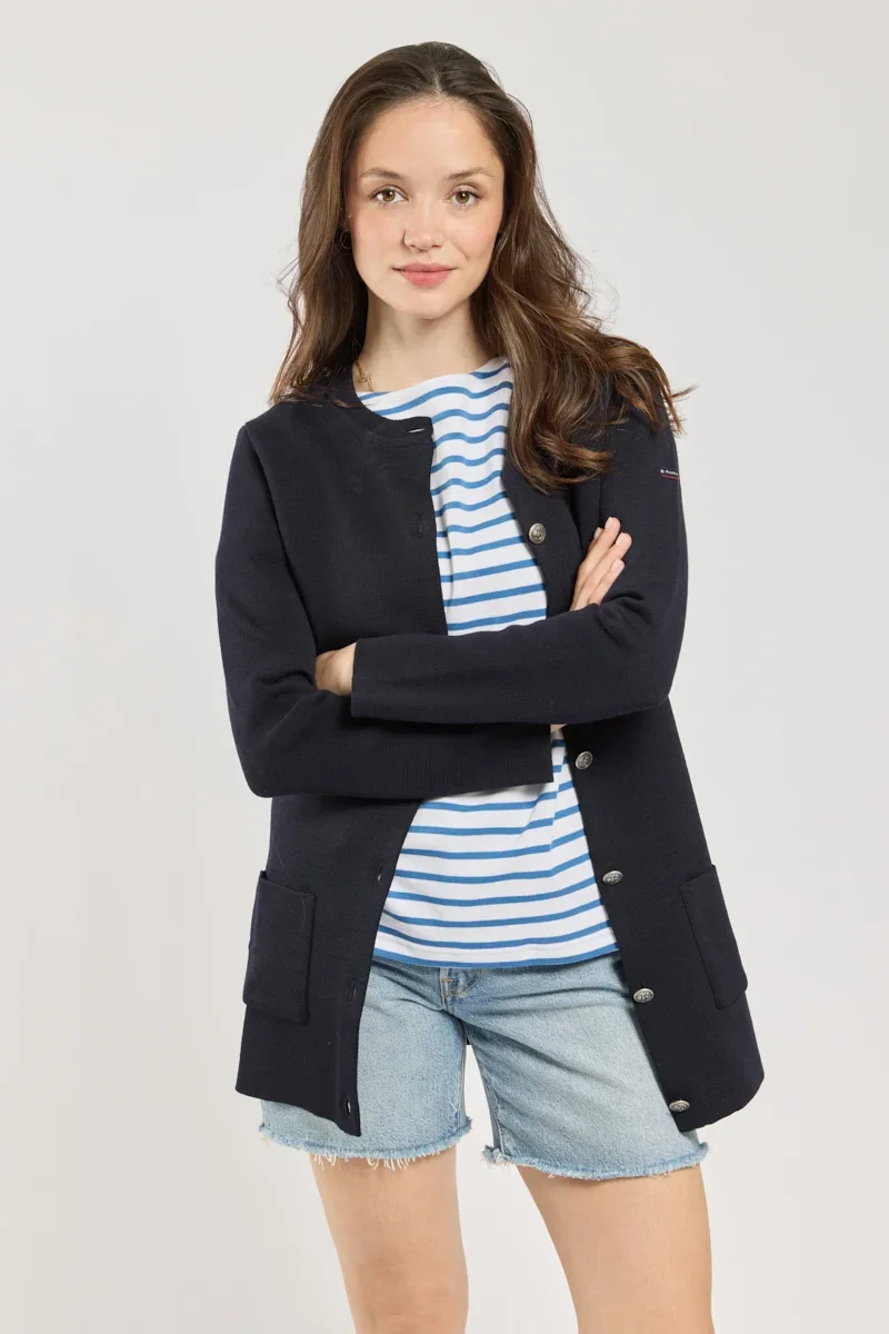 Sustainable Long cardigan – dense milano knit Premium Material