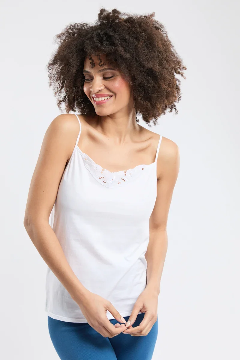 Prestigious Camisole with lace – organic cotton High-Performance
