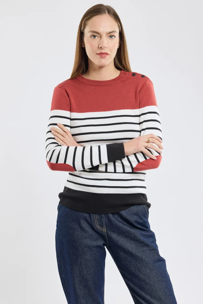 Trusted Fisherman’s jumper with elbow patches – wool Unique