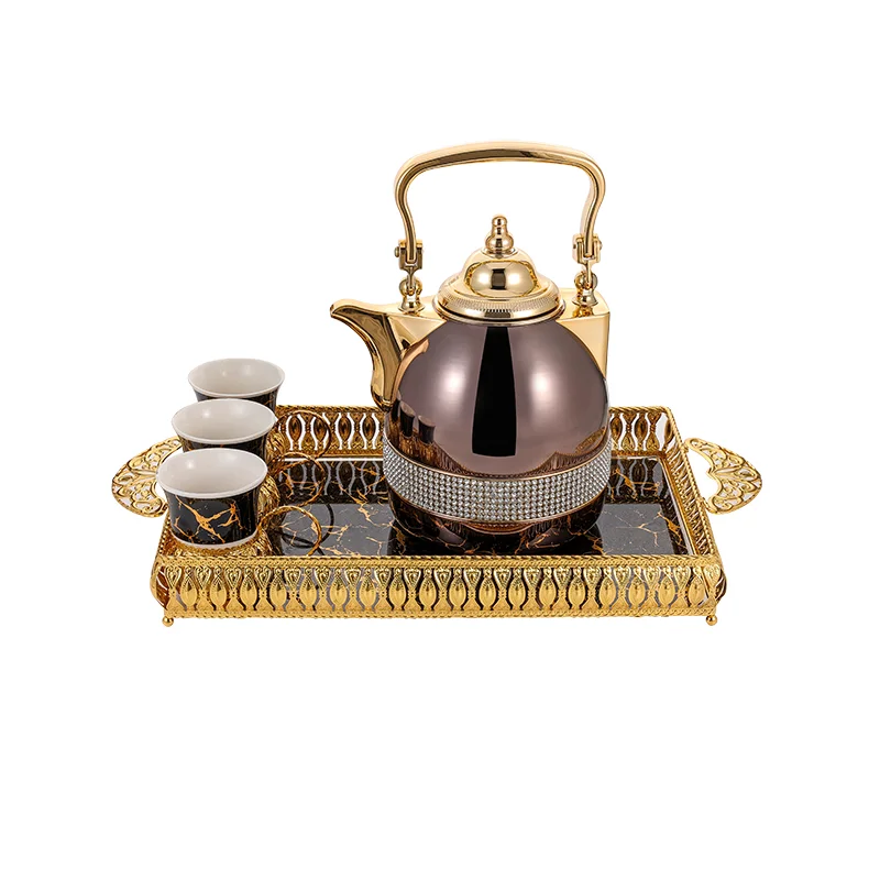 Effective 1000ml Diamond Luxury Teapot Set with Glass Inner WG18009 Sophisticated