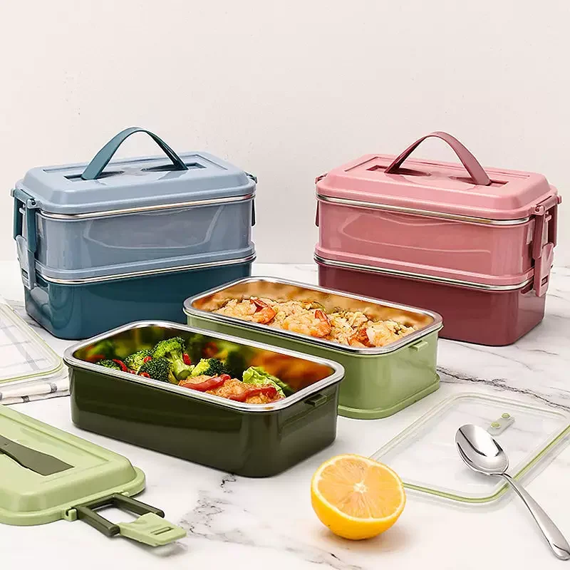 High-Quality 2 Layers 1400ml Stainless Steel Thermal Food Container Detailed