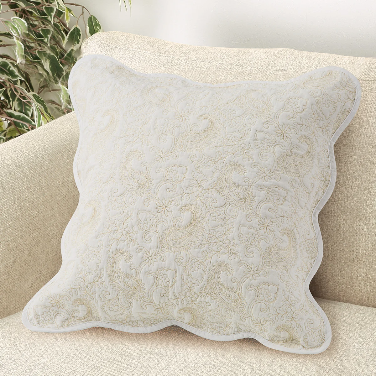 Reliable CUSHION COVER KELT PAISLEY2 WH Casual