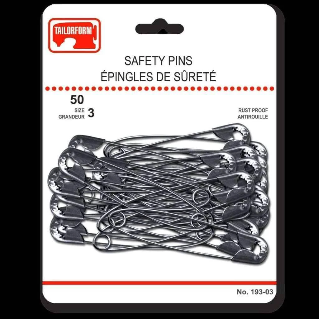 Relaxed Safety Pins Sz 3 50 Minimalist