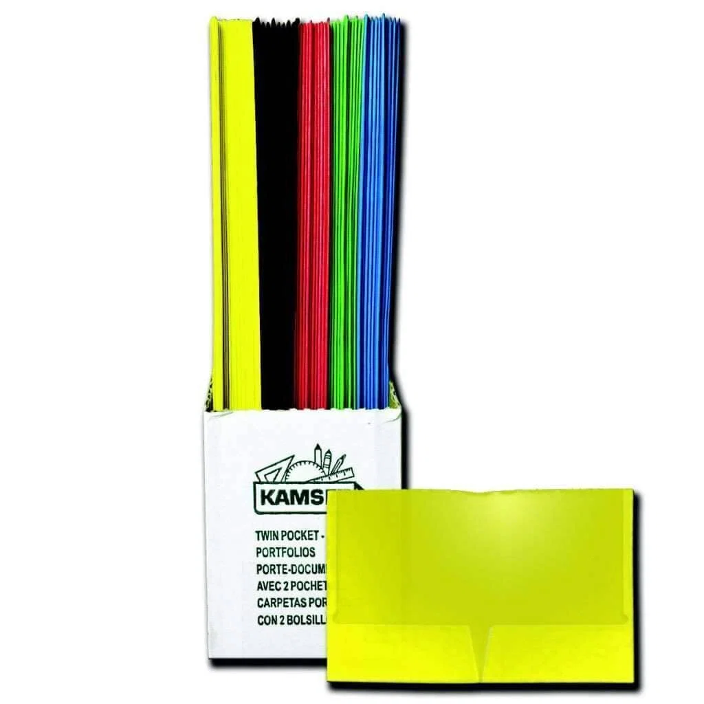 Refined Twin Pocket Plastic Portfolio 50pc Convenient