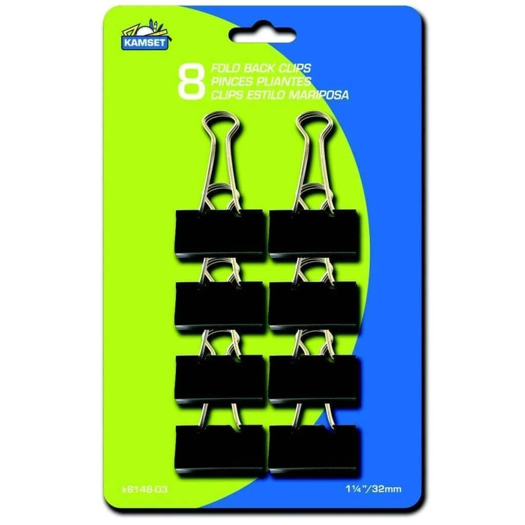 Environmentally Friendly Fold Back Clips 8pcs World-Class