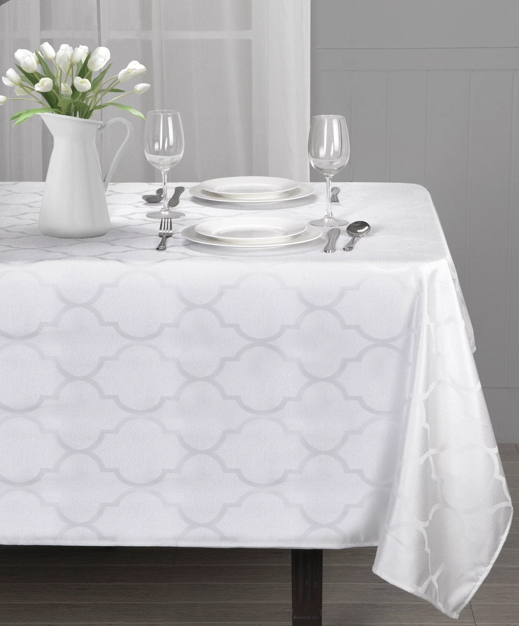 Green Lauren Taylor – Jacquard Tablecloth Solid