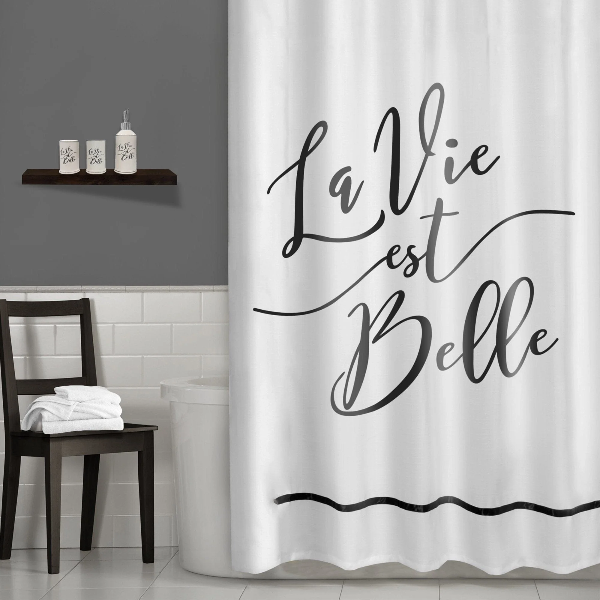 Green Lauren Taylor – La Vie est Belle Shower Curtain Next-Generation