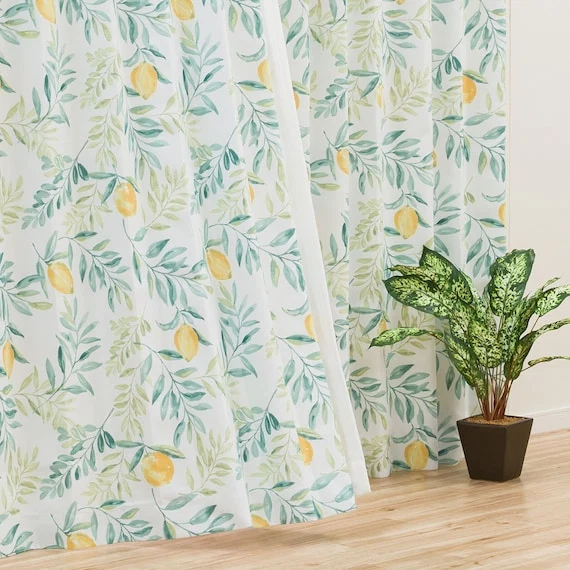 Outstanding CURTAIN LEMON LEAF 100X135X2 Superior