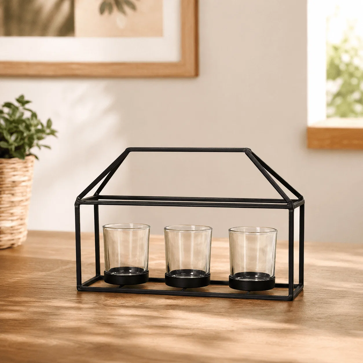 Premium Black Metal Candle Holder Collection Lightweight