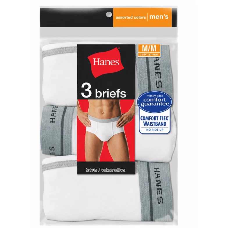 Luxury Hanes 3-Pack White Color Briefs Responsible