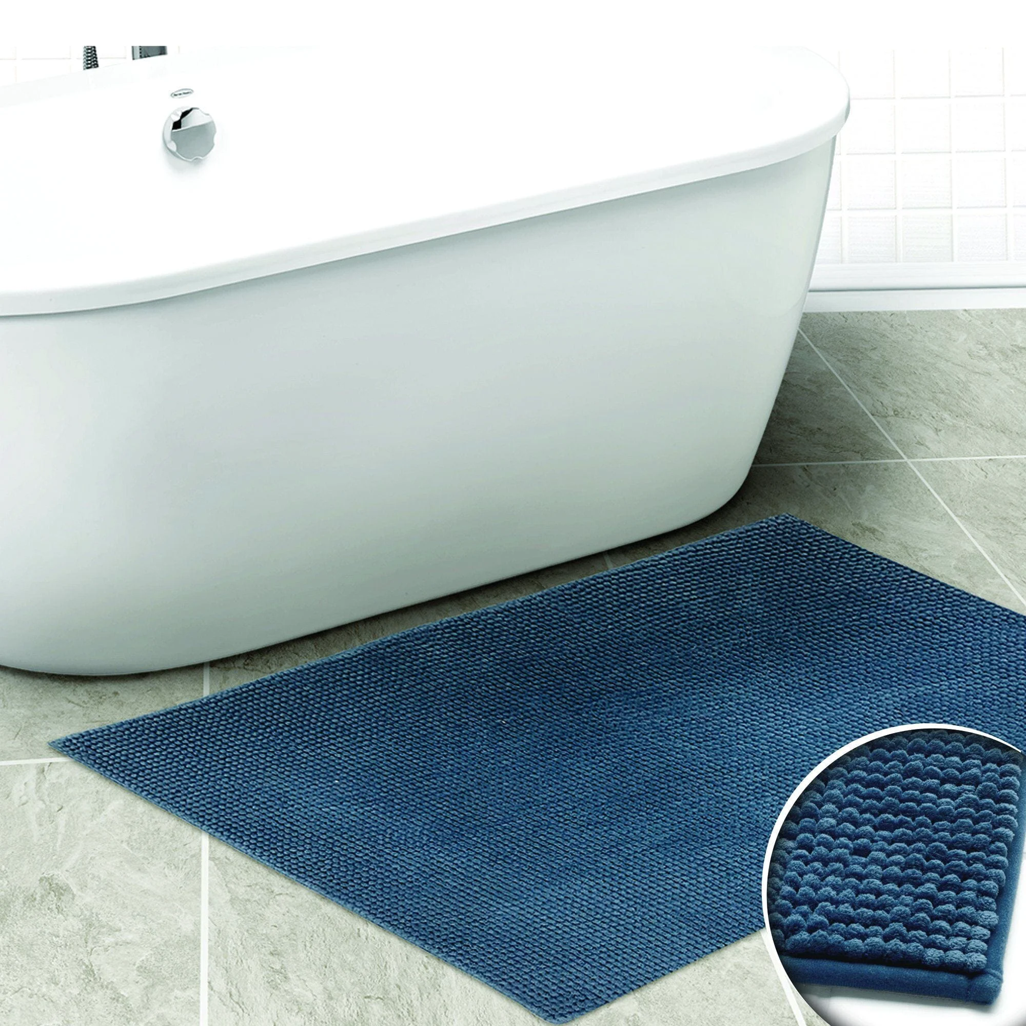 Pure Lauren Taylor – Chenille Bath Mat Detailed