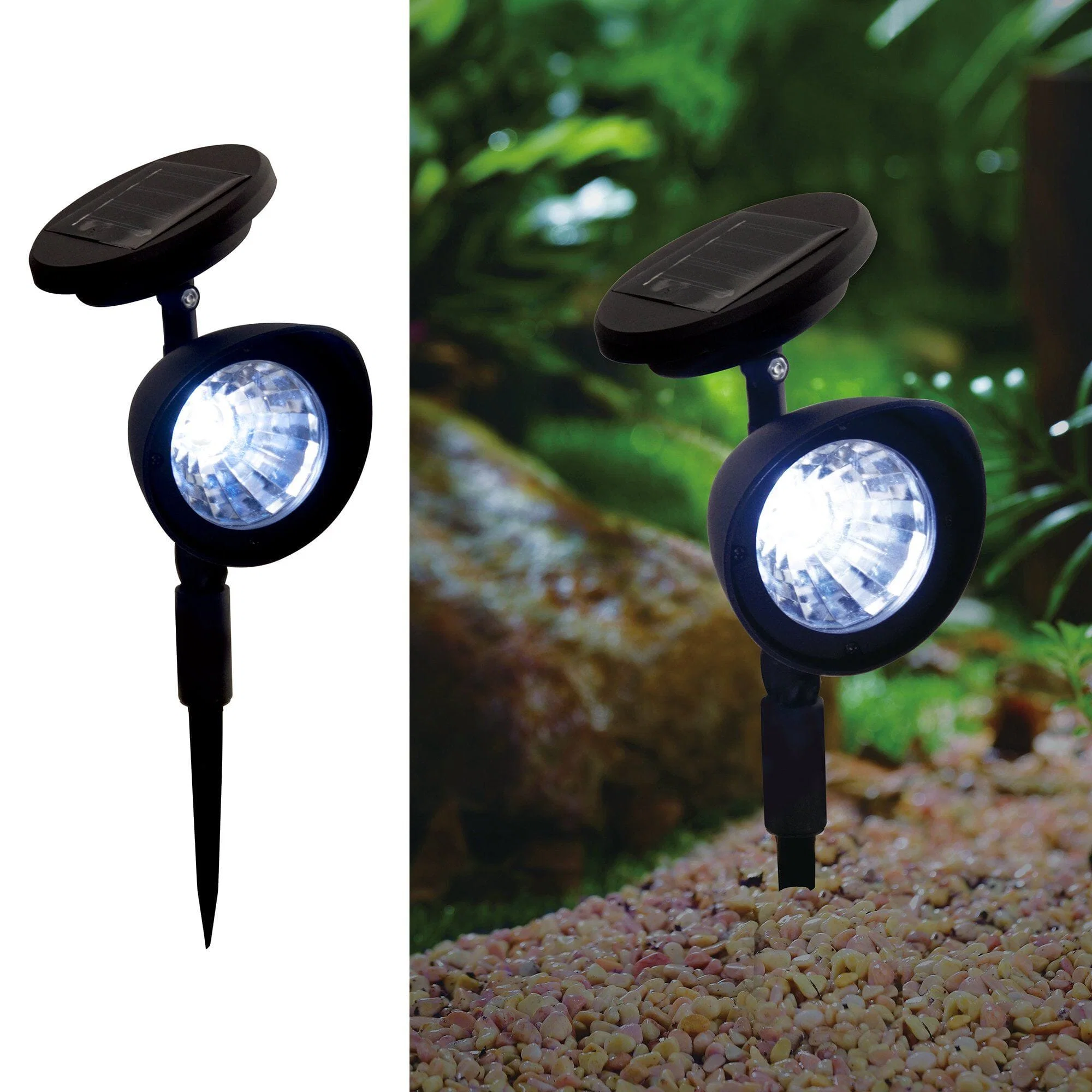 Professional Solar Powered Pathway Spot Light- Black Selected