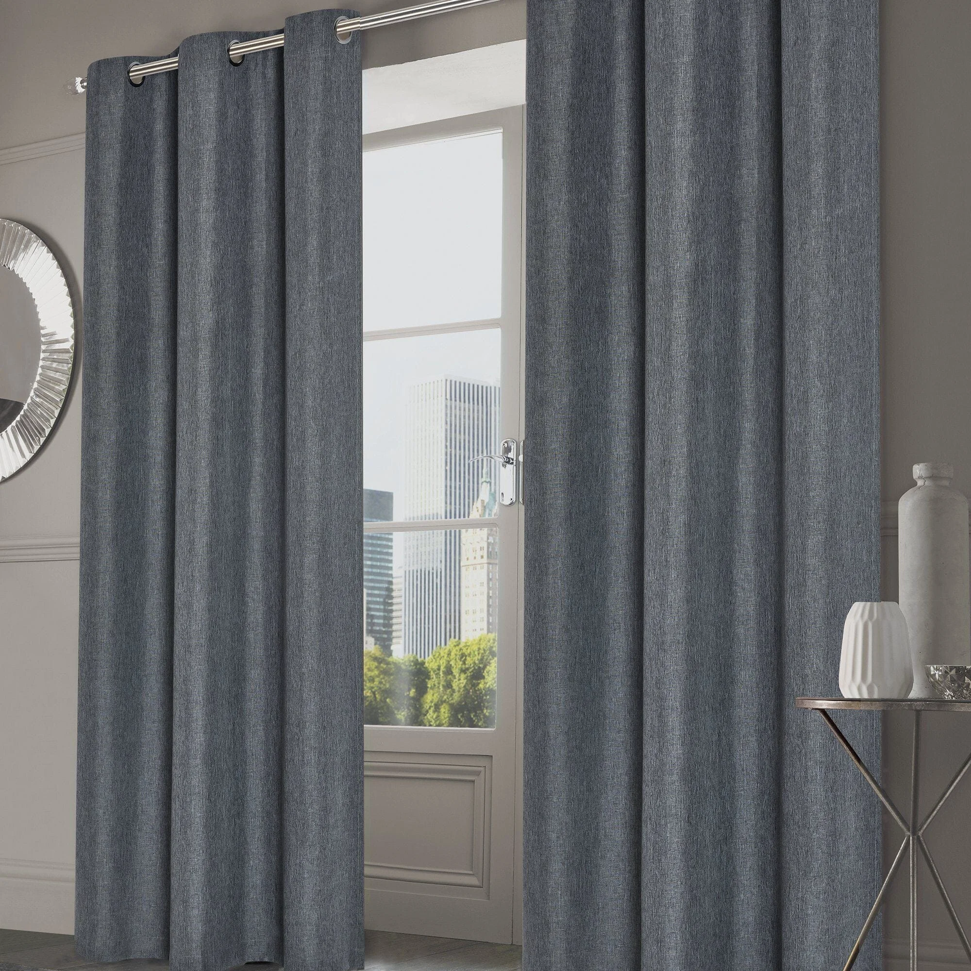 Exclusive Morris Faux Linen Grommet Curtain Panels – 2 Pack Premium Material