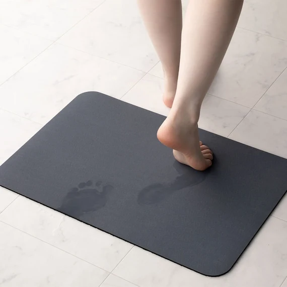 Original SOFT BATHMAT WITH DIATOMITE 38X59 GY Authentic