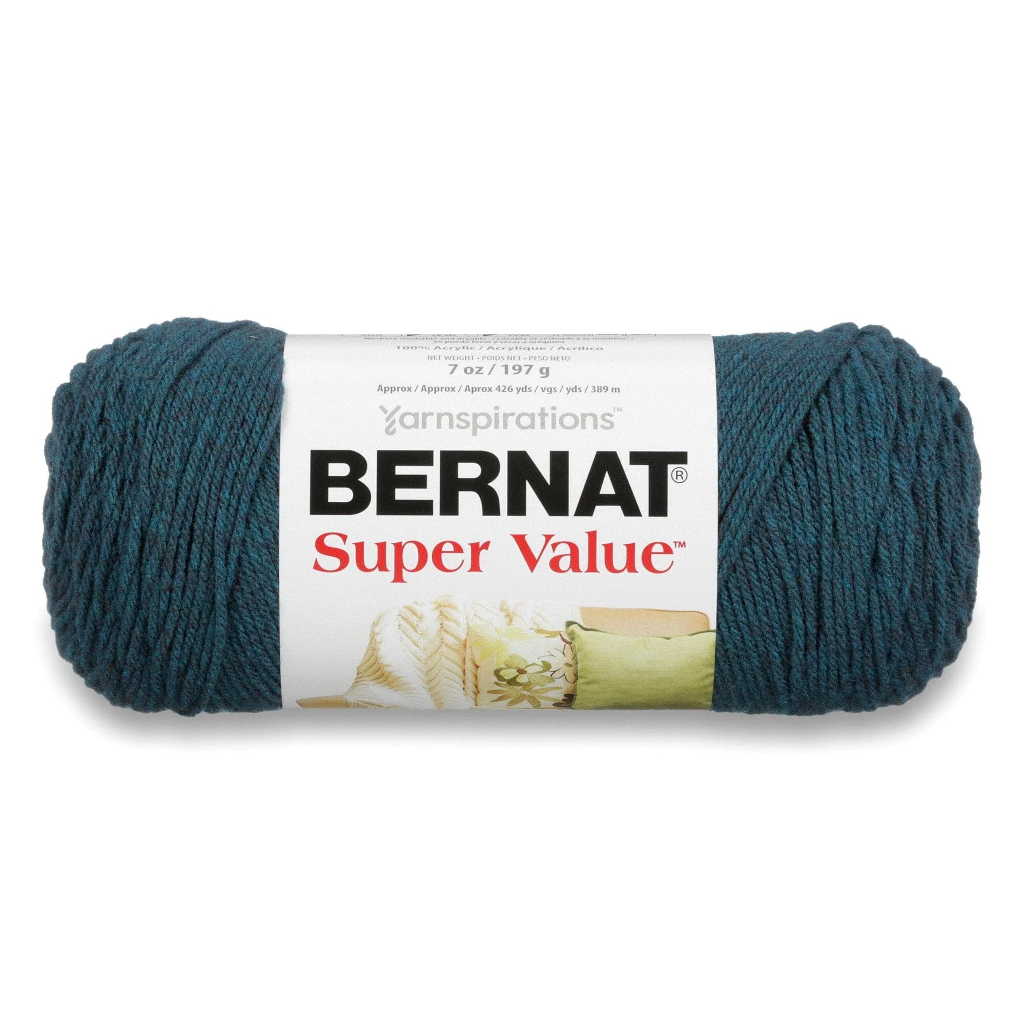 Fine Crafted Bernat Super Value 3-197G Teal Heather Certified