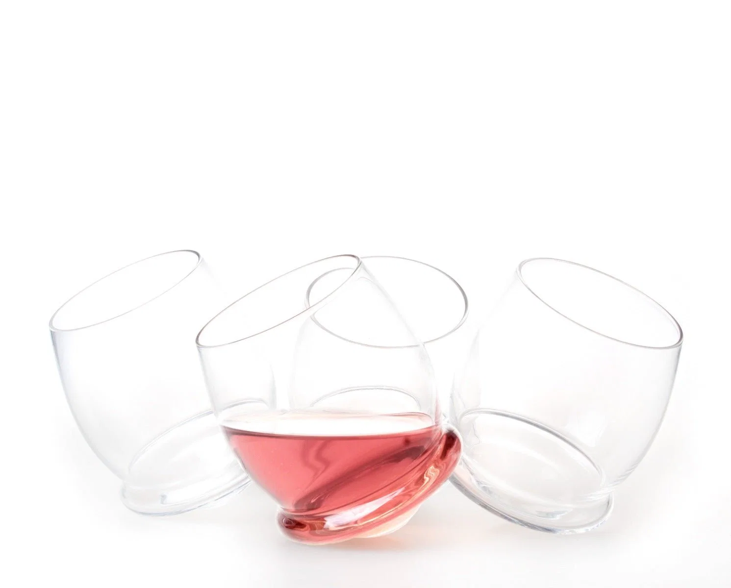 Consistent Culbuto – Set of 4 Stemless Wine Glasses Efficient