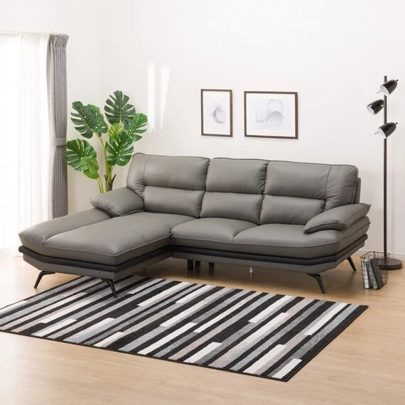 Reusable CORNER SOFA LOZO KD DGY LEATHER RC Efficient