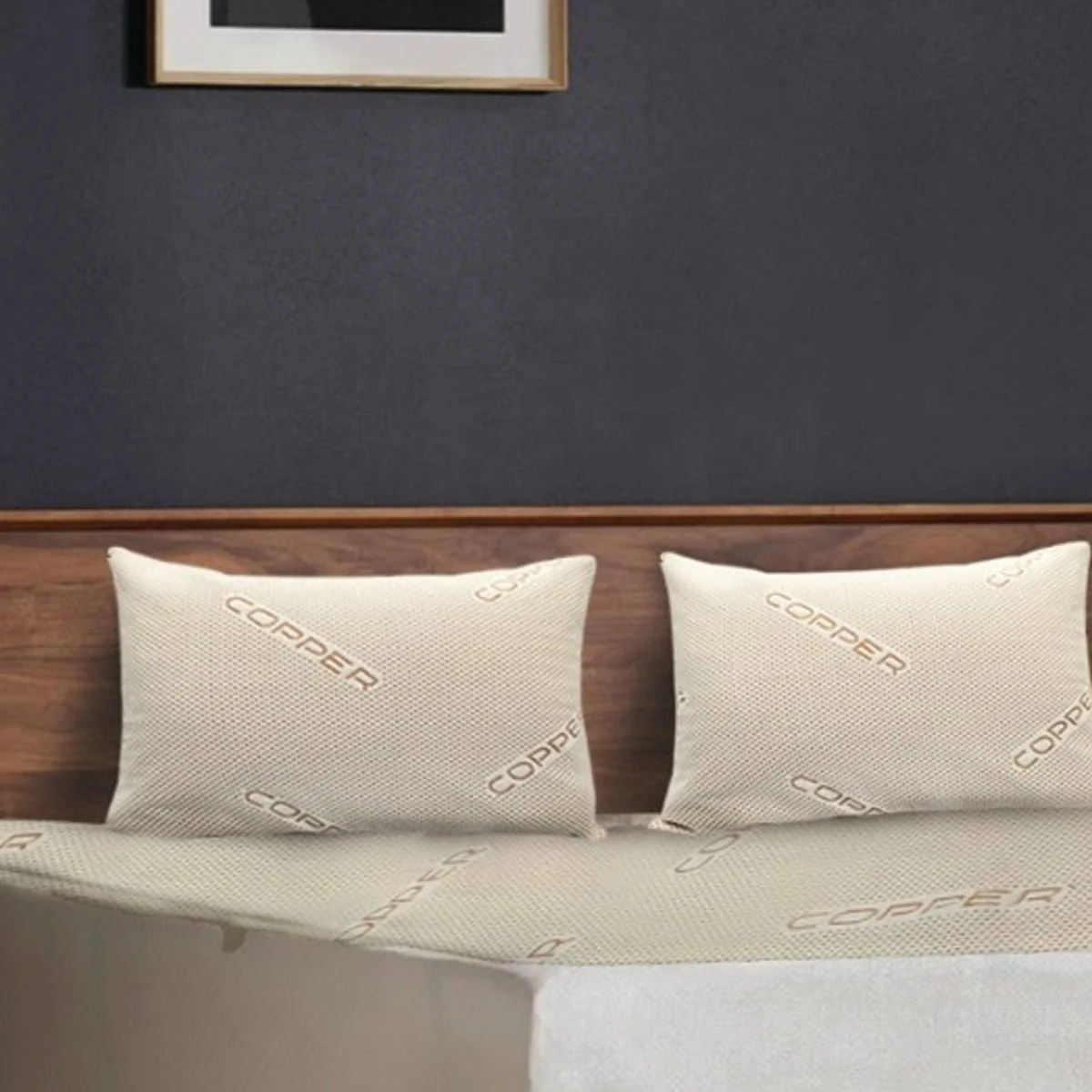 Green Pillow Protector Waterproof Copper Knit Recyclable