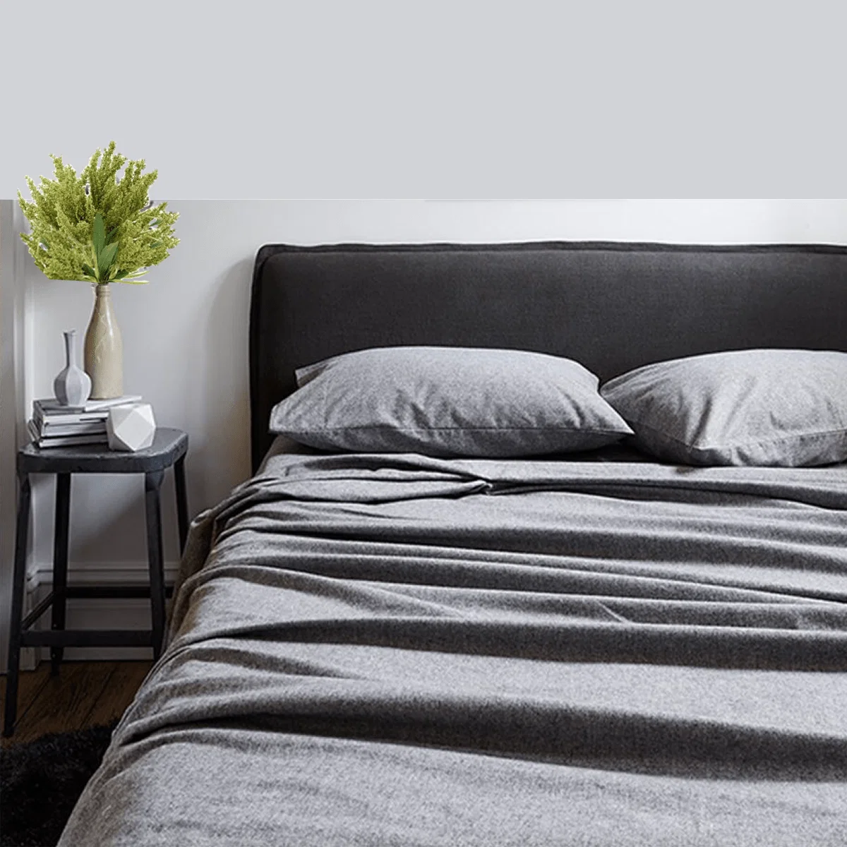 Selected Flannel Flat Sheet set Solid Natural