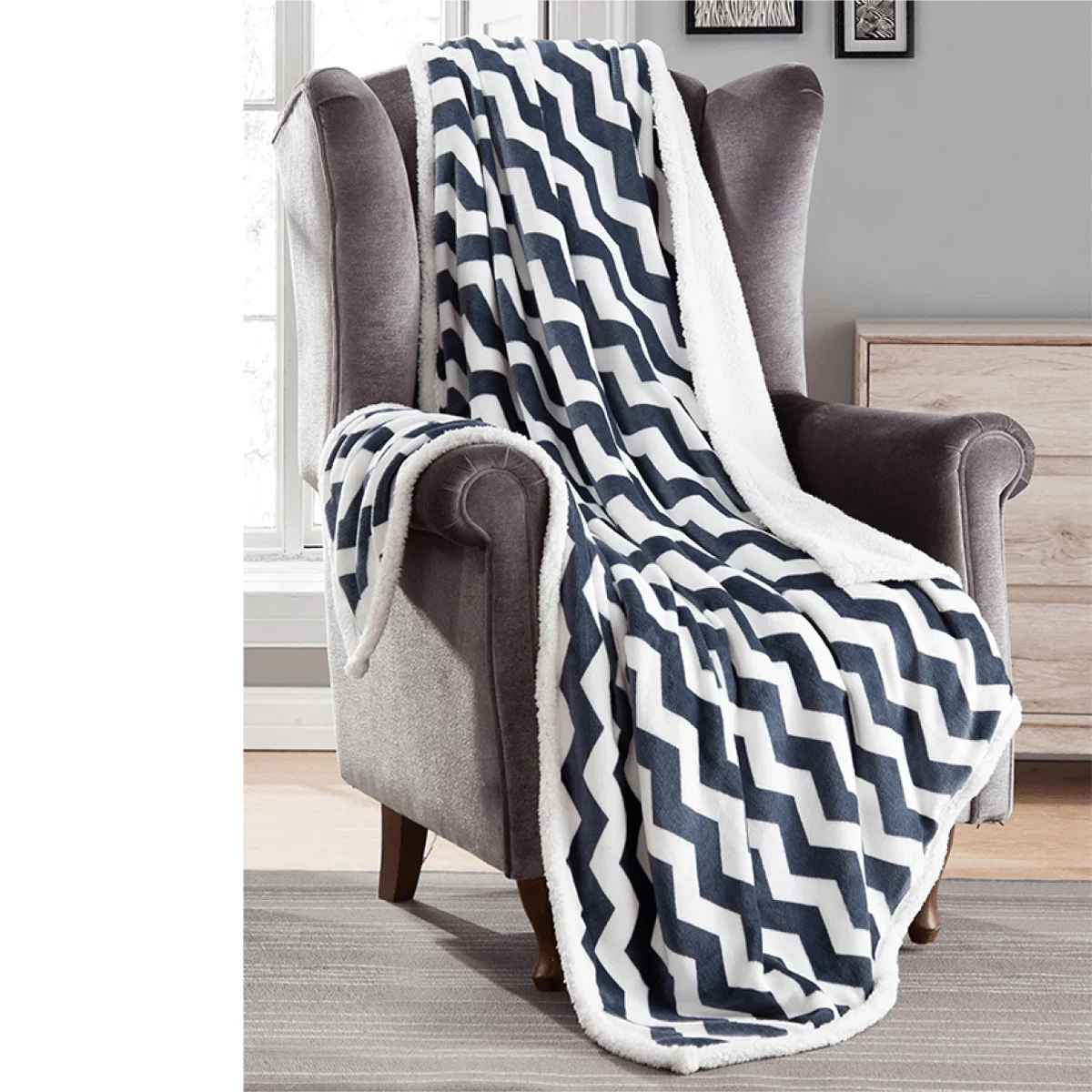Smooth Adele Printed Coral To Sherpa Throw Artisan