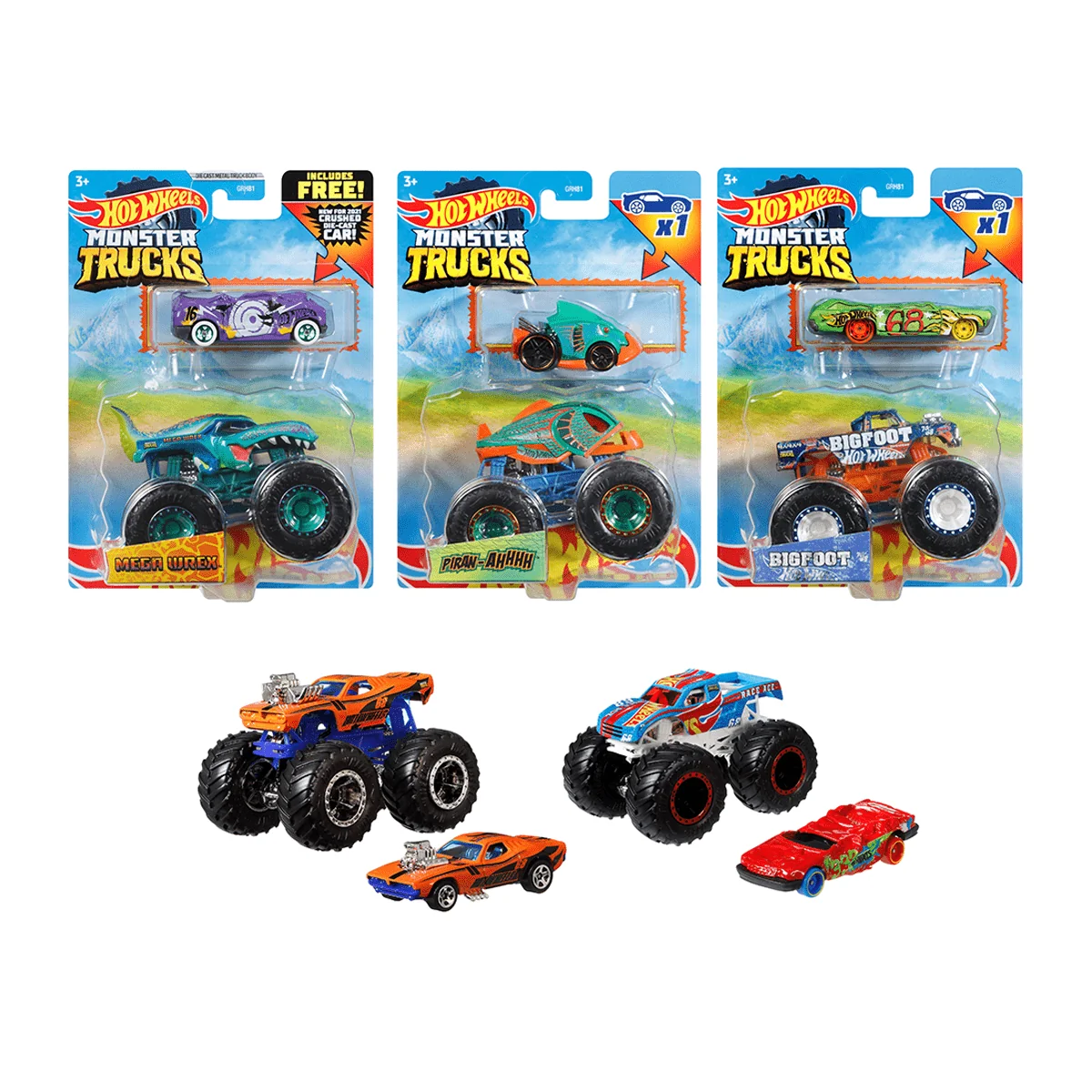 Enhanced Hot Wheels Monster Trucks1 64 Vehicles With Bonus Wheels Exclusive