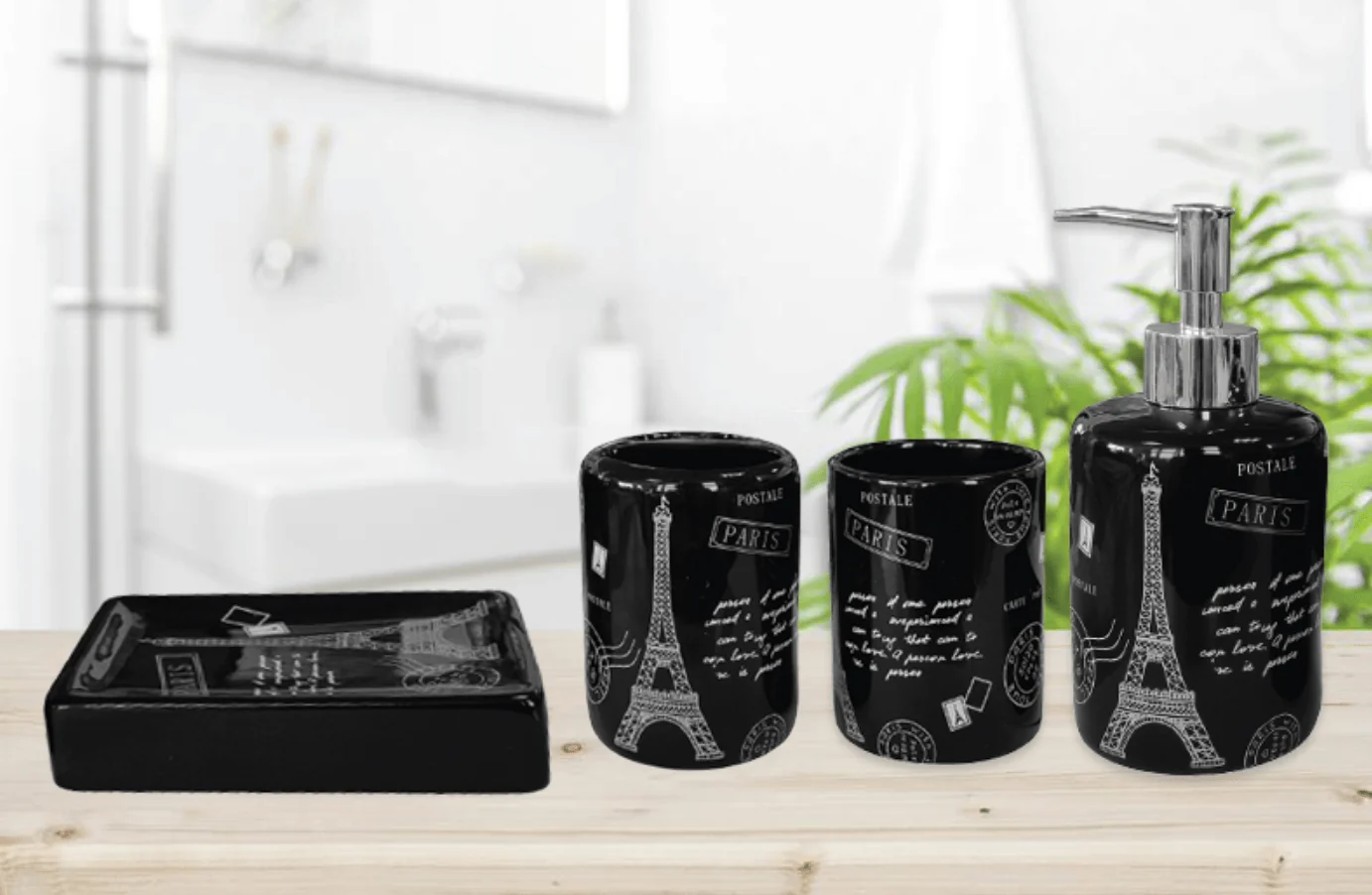 Crafted Bathroom Accessory Black Paris Chic Organic