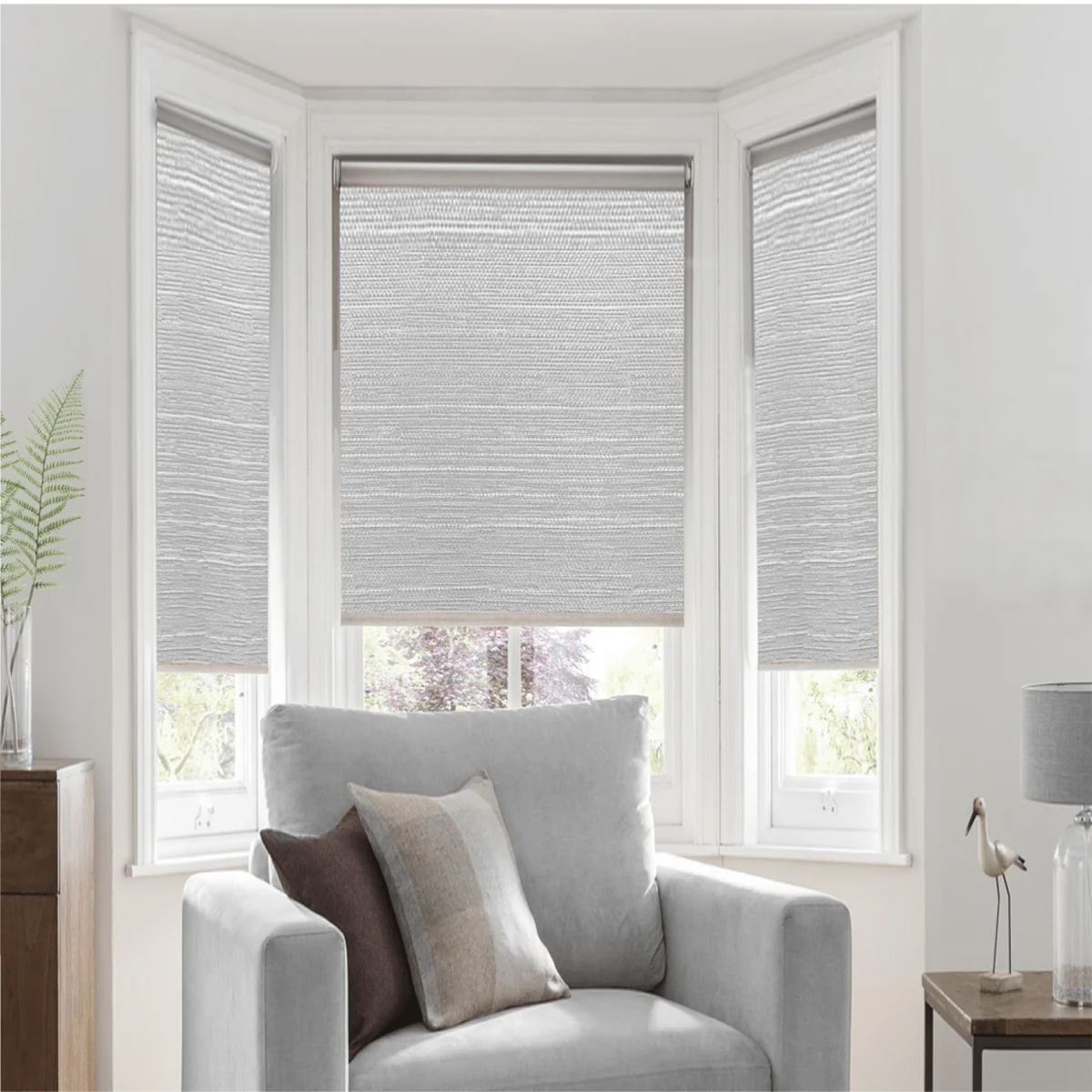 Advanced Linen Look Daylight Roller Shades White Minimalist